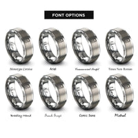 font options for inside engraving on gray ipod classic rings