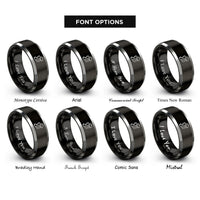 font options for inside engraving on black & gray ireland rings