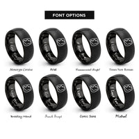font options for inside engraving on black ireland rings