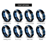 font options for inside engraving on blue & gray ireland rings