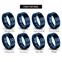 font options for inside engraving on blue ireland rings