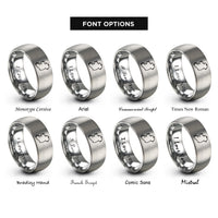 font options for inside engraving on grey ireland rings