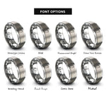 font options for inside engraving on gray ireland rings