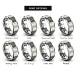 font options for inside engraving on silver ireland rings