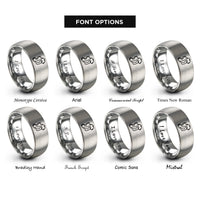font options for inside engraving on grey ireland rings