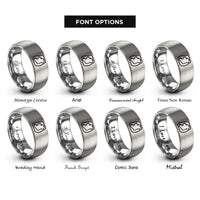 font options for inside engraving on gray ireland rings