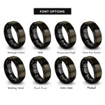 font options for inside engraving on gunmetal & black ireland rings