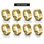font options for inside engraving on gold ireland heart rings