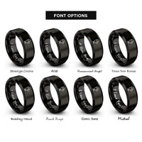 font options for inside engraving on black irish coffee rings