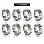 font options for inside engraving on gray irish coffee mug rings