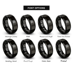 font options for inside engraving on black iron bats rings