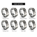 font options for inside engraving on silver iron bats rings
