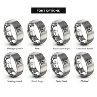 font options for inside engraving on silver iron bats rings
