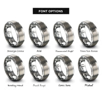 font options for inside engraving on silver iron bats rings
