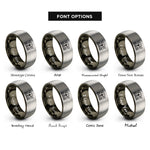 font options for inside engraving on gunmetal & grey iron bats rings
