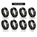 font options for inside engraving on black & gray ironworker i beam rings