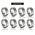 font options for inside engraving on gray ironworker i beam rings