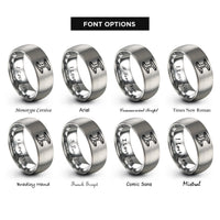 font options for inside engraving on gray ironworker i beam rings