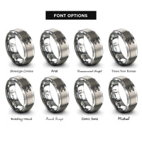 font options for inside engraving on silver ironworker i beam rings
