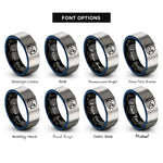 font options for inside engraving on black & blue & silver island rings