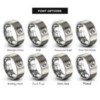 font options for inside engraving on grey island rings