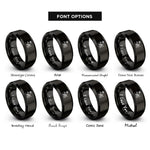 font options for inside engraving on black island kayak wave rings