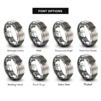 font options for inside engraving on grey island kayak wave rings