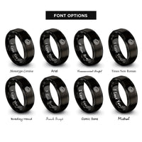 font options for inside engraving on black island shoreline contours rings