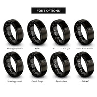 font options for inside engraving on black isle of man rings