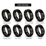 font options for inside engraving on black isle of man rings