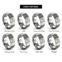 font options for inside engraving on gray isle of man rings