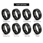 font options for inside engraving on black isobar lines rings