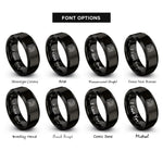 font options for inside engraving on black isobar lines rings