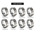 font options for inside engraving on silver isobar lines rings