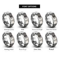 font options for inside engraving on grey isobar lines rings