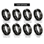 font options for inside engraving on black & gray isobars pressure lines rings