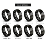 font options for inside engraving on black isobars pressure lines rings