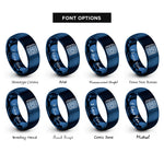 font options for inside engraving on blue isobars pressure lines rings