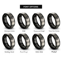 font options for inside engraving on black & grey isohyets rainfall lines rings