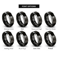 font options for inside engraving on black & gray isohyets rainfall lines rings