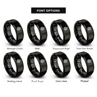 font options for inside engraving on black isohyets rainfall lines rings