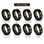 font options for inside engraving on gunmetal & black isometric cube grid rings
