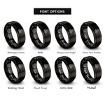 font options for inside engraving on black isometric cubes rings