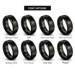 font options for inside engraving on black isometric cubes rings