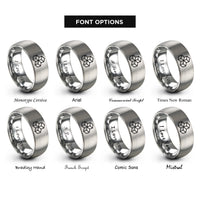font options for inside engraving on gray isometric cubes rings