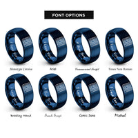 font options for inside engraving on blue isotherm lines rings