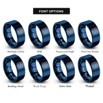 font options for inside engraving on blue isotherm lines rings