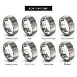 font options for inside engraving on silver isotherm lines rings