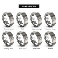 font options for inside engraving on silver isotherm lines rings