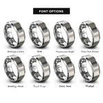 font options for inside engraving on grey isotherm lines rings